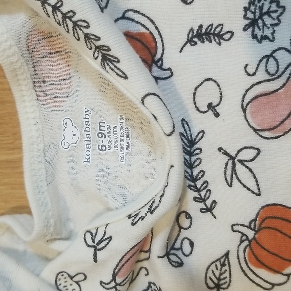 Koalababy orange/peach and white pumpkin print top 6-9 months NWT - Picture 5 of 5